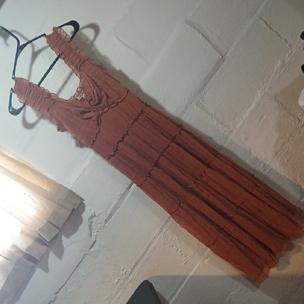 Max Studio Terracotta Sleeveless Dress